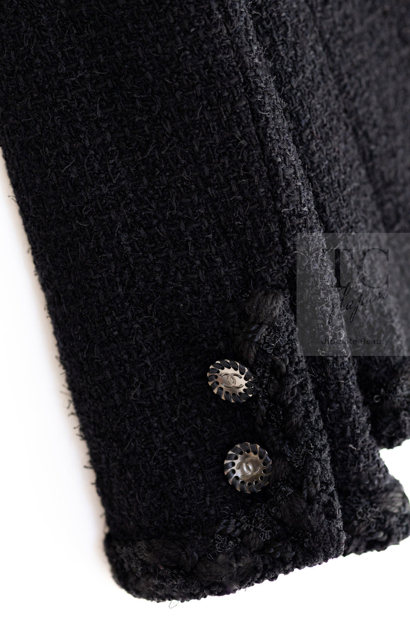 CHANEL 11C Little Black Jacket Tweed Wool CC Button 38 シャネル リトル ブラック ジャケット ツイード ウール ココボタン 即発