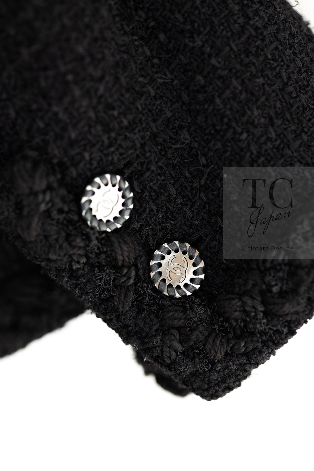 CHANEL 11C Little Black Jacket Tweed Wool CC Button 38 シャネル リトル ブラック ジャケット ツイード ウール ココボタン
