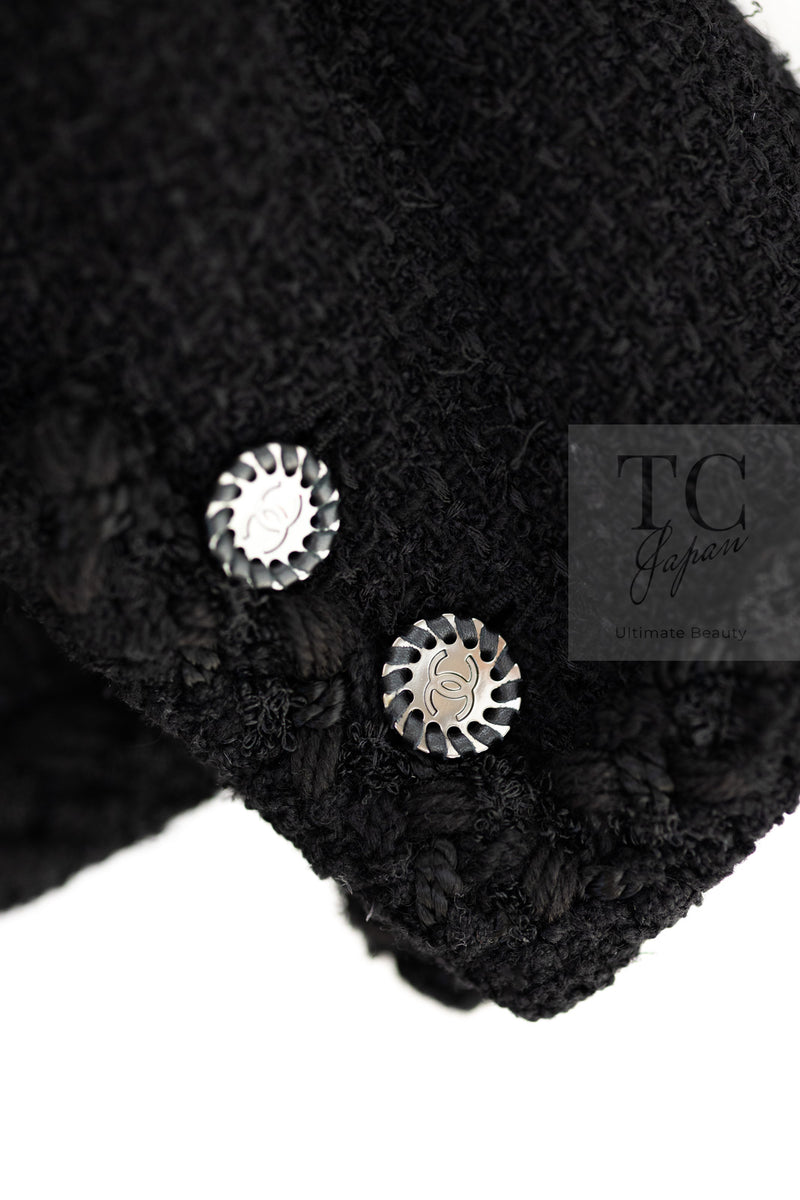 CHANEL 11C Little Black Jacket Tweed Wool CC Button 38 シャネル リトル ブラック ジャケット ツイード ウール ココボタン