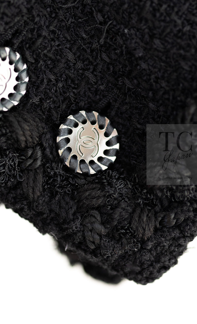 CHANEL 11C Little Black Jacket Tweed Wool CC Button 38 シャネル リトル ブラック ジャケット ツイード ウール ココボタン 即発