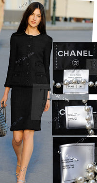 CHANEL 11C Little Black Jacket Tweed Wool CC Button 38 シャネル リトル ブラック ジャケット ツイード ウール ココボタン 即発