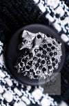 CHANEL 08S Black Gray Striped Cottn Tweed Jacket 42 シャネル ブラック グレー ボーダー コットン ツイード ジャケット 即発