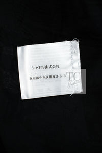 CHANEL 08S Black Gray Striped Cottn Tweed Jacket 42 シャネル ブラック グレー ボーダー コットン ツイード ジャケット 即発