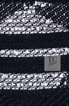 CHANEL 08S Black Gray Striped Cottn Tweed Jacket 42 シャネル ブラック グレー ボーダー コットン ツイード ジャケット 即発