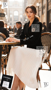 CHANEL 10S Black Gold CC Logo Velvet Cotton Jacket 40 42 シャネル ブラック ゴールド ココマーク ベロア コットン ジャケット 即発