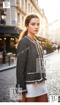 CHANEL 05PF Black Cotton Wool Tokyo Tweed Jacket 38 シャネル ブラック コットン ウール 東京コレ ツイード ジャケット 即発 - TC JAPAN