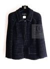 CHANEL 09A Black Metallic Silver Wool Jacket 36 38 シャネル ブラック メタリック ウール ジャケット 即発