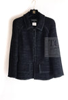 CHANEL 09A Black Metallic Silver Wool Jacket 36 38 シャネル ブラック メタリック ウール ジャケット 即発