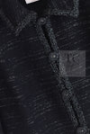 CHANEL 09A Black Metallic Silver Wool Jacket 36 38 シャネル ブラック メタリック ウール ジャケット 即発