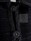 CHANEL 09A Black Metallic Silver Wool Jacket 36 38 シャネル ブラック メタリック ウール ジャケット 即発