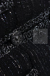 CHANEL 09A Black Metallic Silver Wool Jacket 36 38 シャネル ブラック メタリック ウール ジャケット 即発