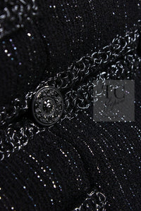CHANEL 09A Black Metallic Silver Wool Jacket 36 38 シャネル ブラック メタリック ウール ジャケット 即発