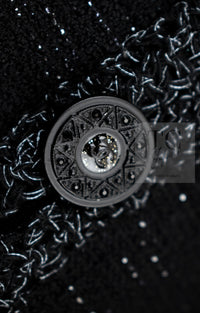 CHANEL 09A Black Metallic Silver Wool Jacket 36 38 シャネル ブラック メタリック ウール ジャケット 即発