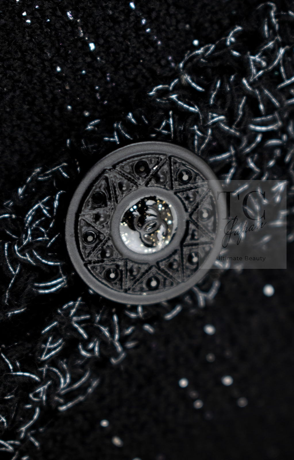 CHANEL 09A Black Metallic Silver Wool Jacket 36 38 シャネル ブラック メタリック ウール ジャケット 即発
