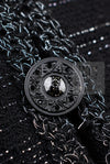 CHANEL 09A Black Metallic Silver Wool Jacket 36 38 シャネル ブラック メタリック ウール ジャケット 即発
