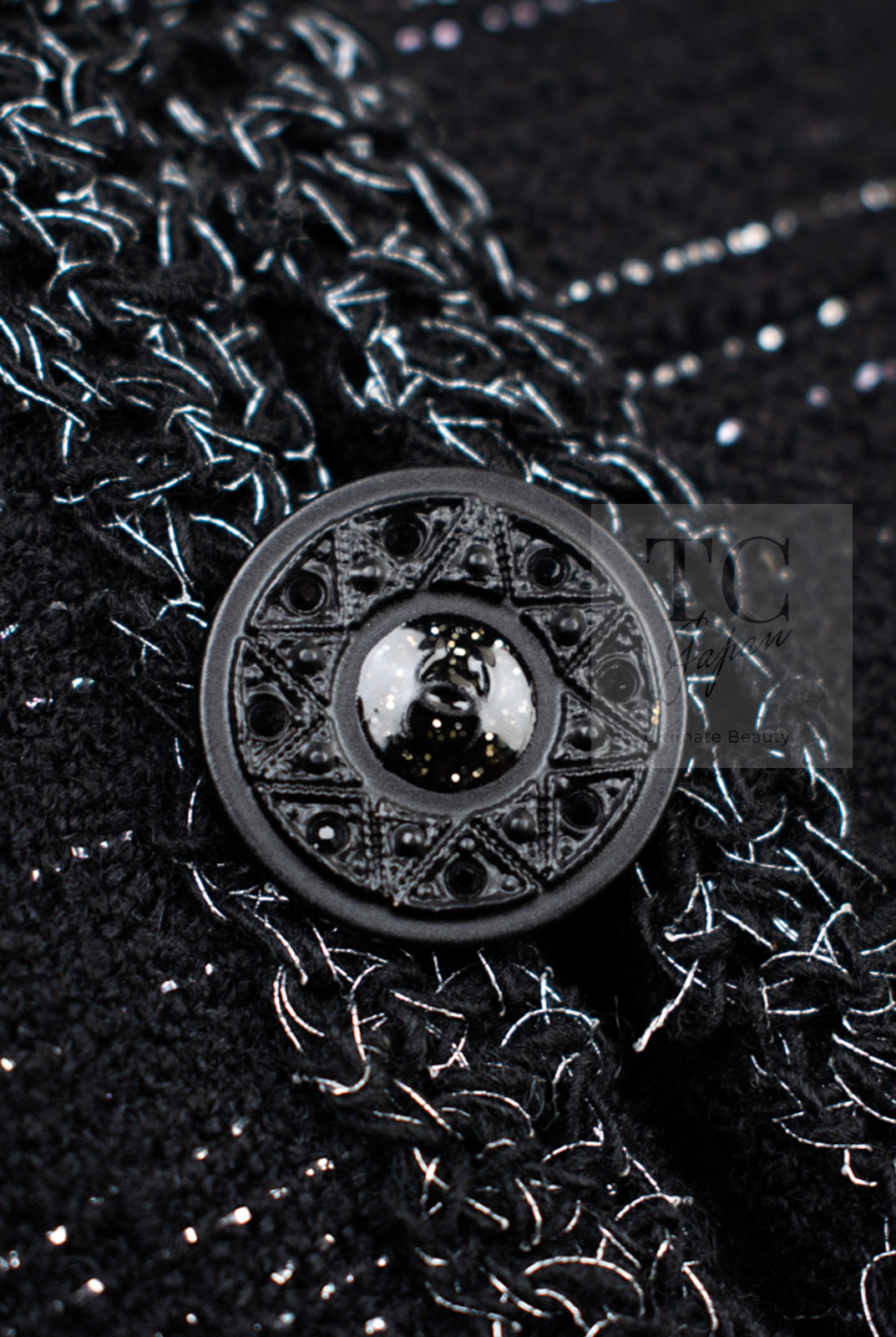 CHANEL 09A Black Metallic Silver Wool Jacket 36 38 シャネル ブラック メタリック ウール ジャケット 即発