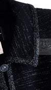 CHANEL 09A Black Metallic Silver Wool Jacket 36 38 シャネル ブラック メタリック ウール ジャケット 即発