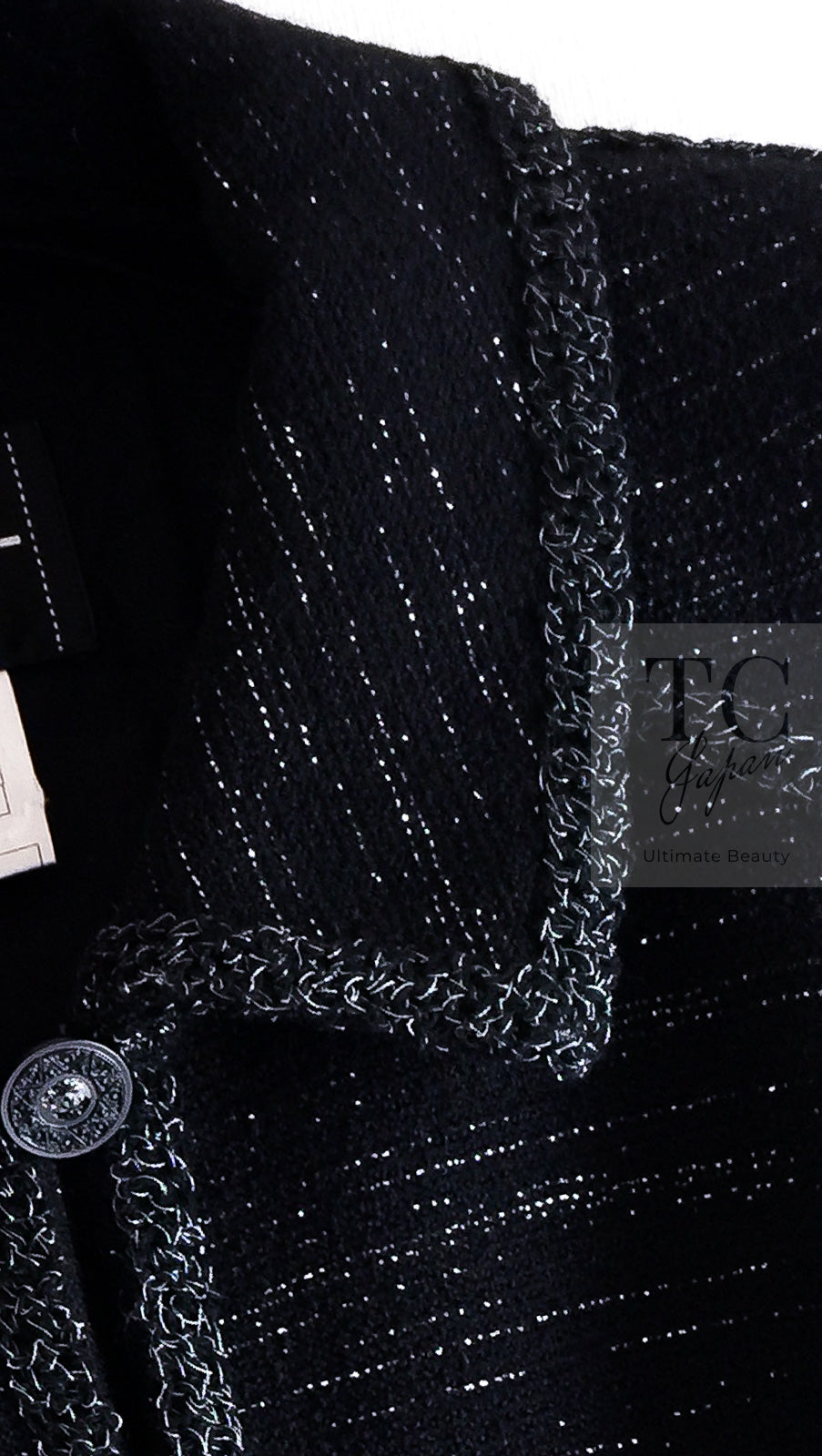 CHANEL 09A Black Metallic Silver Wool Jacket 36 38 シャネル ブラック メタリック ウール ジャケット 即発