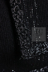 CHANEL 09A Black Metallic Silver Wool Jacket 36 38 シャネル ブラック メタリック ウール ジャケット 即発