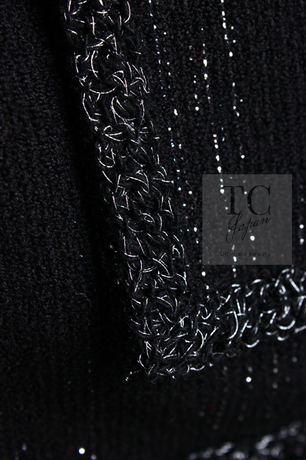 CHANEL 09A Black Metallic Silver Wool Jacket 36 38 シャネル ブラック メタリック ウール ジャケット 即発