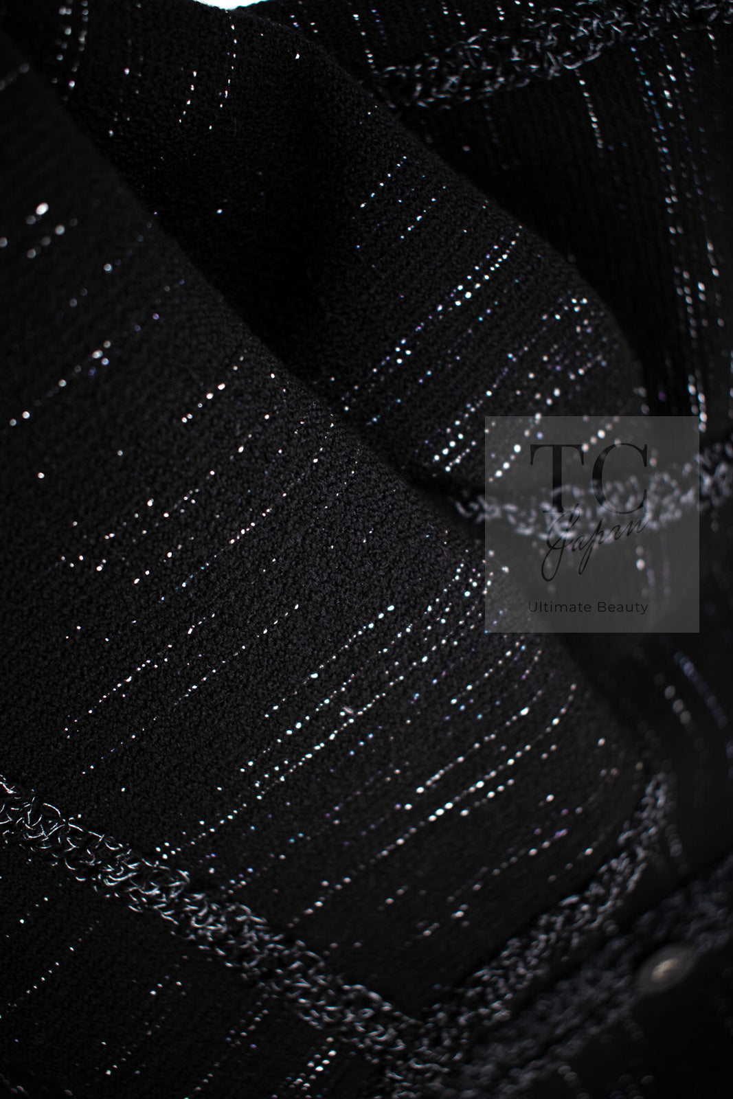 CHANEL 09A Black Metallic Silver Wool Jacket 36 38 シャネル ブラック メタリック ウール ジャケット 即発