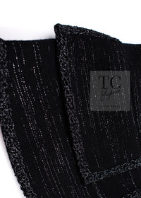 CHANEL 09A Black Metallic Silver Wool Jacket 36 38 シャネル ブラック メタリック ウール ジャケット 即発