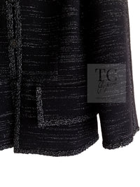 CHANEL 09A Black Metallic Silver Wool Jacket 36 38 シャネル ブラック メタリック ウール ジャケット 即発