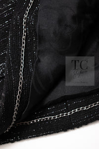 CHANEL 09A Black Metallic Silver Wool Jacket 36 38 シャネル ブラック メタリック ウール ジャケット 即発