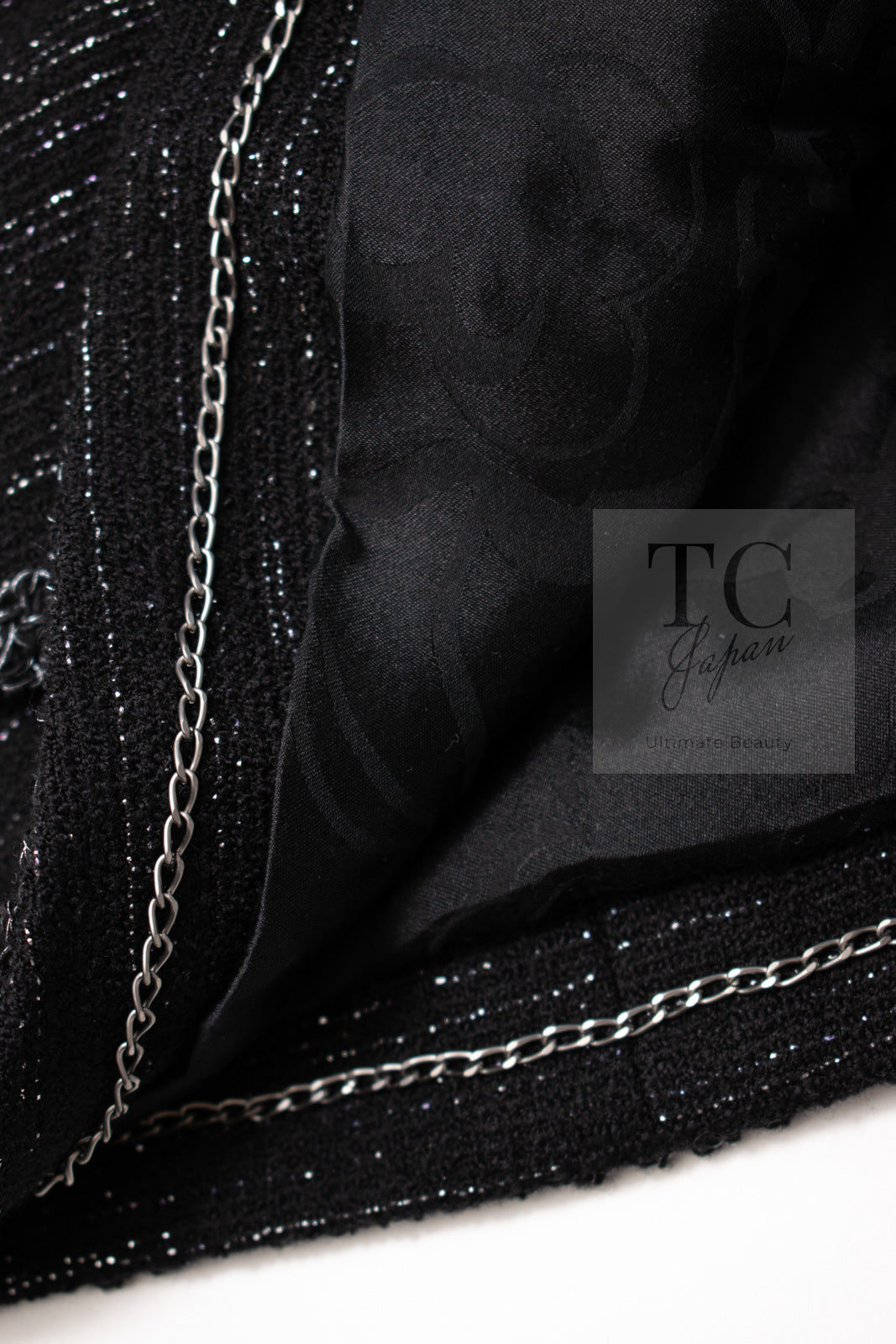 CHANEL 09A Black Metallic Silver Wool Jacket 36 38 シャネル ブラック メタリック ウール ジャケット 即発