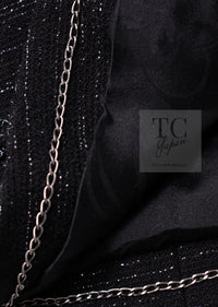 CHANEL 09A Black Metallic Silver Wool Jacket 36 38 シャネル ブラック メタリック ウール ジャケット 即発