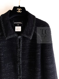 CHANEL 09A Black Metallic Silver Wool Jacket 36 38 シャネル ブラック メタリック ウール ジャケット 即発