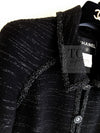 CHANEL 09A Black Metallic Silver Wool Jacket 36 38 シャネル ブラック メタリック ウール ジャケット 即発