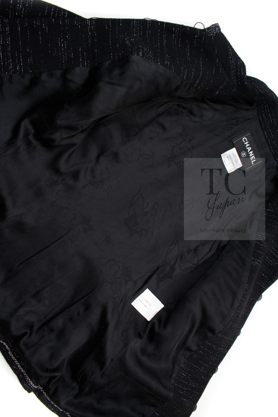 CHANEL 09A Black Metallic Silver Wool Jacket 36 38 シャネル ブラック メタリック ウール ジャケット 即発