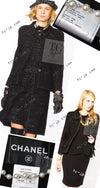 CHANEL 09A Black Metallic Silver Wool Jacket 36 38 シャネル ブラック メタリック ウール ジャケット 即発