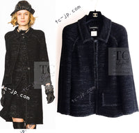 CHANEL 09A Black Metallic Silver Wool Jacket 36 38 シャネル ブラック メタリック ウール ジャケット 即発