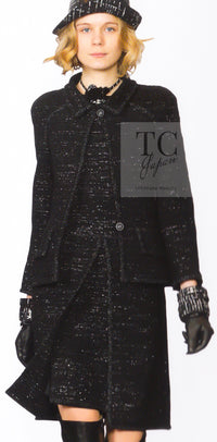 CHANEL 09A Black Metallic Silver Wool Jacket 36 38 シャネル ブラック メタリック ウール ジャケット 即発
