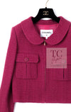 CHANEL 16A Magenta Pink Metallic Zipper Tweed Jacket 36 シャネル マジェンダ ラズベリー ピンク メタリック ジッパー ツイード ジャケット 即発