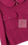 CHANEL 16A Magenta Pink Metallic Zipper Tweed Jacket 36 シャネル マジェンダ ラズベリー ピンク メタリック ジッパー ツイード ジャケット 即発