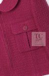 CHANEL 16A Magenta Pink Metallic Zipper Tweed Jacket 36 シャネル マジェンダ ラズベリー ピンク メタリック ジッパー ツイード ジャケット 即発
