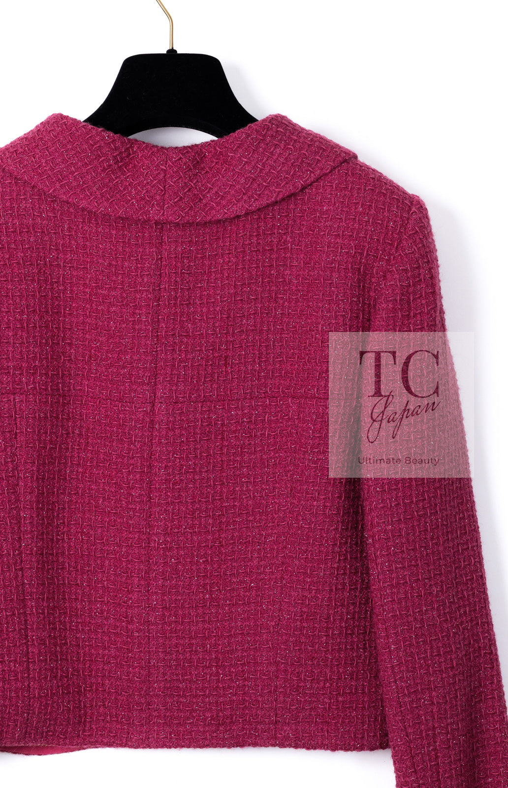 CHANEL 16A Magenta Pink Metallic Zipper Tweed Jacket 36 シャネル マジェンダ ラズベリー ピンク メタリック ジッパー ツイード ジャケット 即発