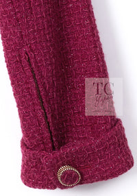CHANEL 16A Magenta Pink Metallic Zipper Tweed Jacket 36 シャネル マジェンダ ラズベリー ピンク メタリック ジッパー ツイード ジャケット 即発