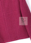 CHANEL 16A Magenta Pink Metallic Zipper Tweed Jacket 36 シャネル マジェンダ ラズベリー ピンク メタリック ジッパー ツイード ジャケット 即発