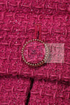 CHANEL 16A Magenta Pink Metallic Zipper Tweed Jacket 36 シャネル マジェンダ ラズベリー ピンク メタリック ジッパー ツイード ジャケット 即発