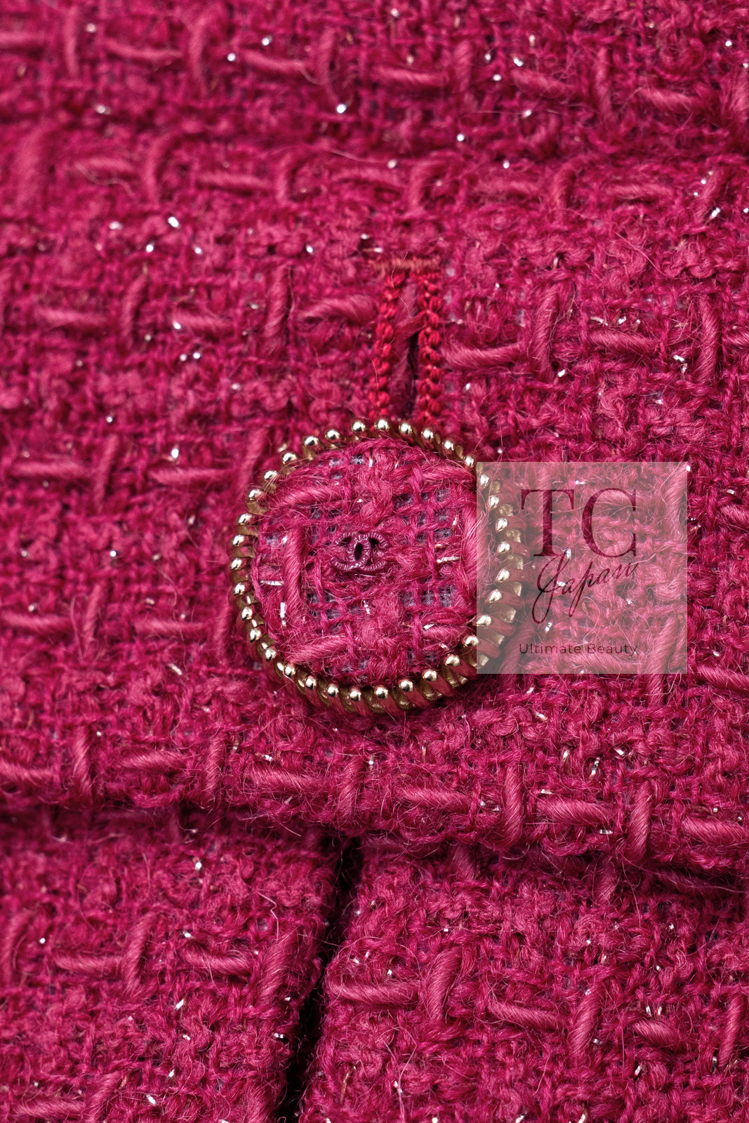 CHANEL 16A Magenta Pink Metallic Zipper Tweed Jacket 36 シャネル マジェンダ ラズベリー ピンク メタリック ジッパー ツイード ジャケット 即発