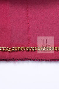 CHANEL 16A Magenta Pink Metallic Zipper Tweed Jacket 36 シャネル マジェンダ ラズベリー ピンク メタリック ジッパー ツイード ジャケット 即発
