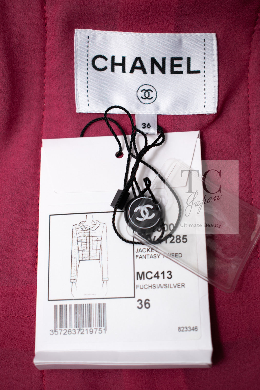 CHANEL 16A Magenta Pink Metallic Zipper Tweed Jacket 36 シャネル マジェンダ ラズベリー ピンク メタリック ジッパー ツイード ジャケット 即発