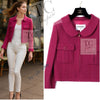 CHANEL 16A Magenta Pink Metallic Zipper Tweed Jacket 36 シャネル マジェンダ ラズベリー ピンク メタリック ジッパー ツイード ジャケット 即発