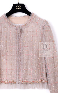 CHANEL 09S Beige Beaded Trim Jacket 38 シャネル ベージュ ビーズ トリミング ジャケット サラ・ジェシカ・パーカー着用 即発