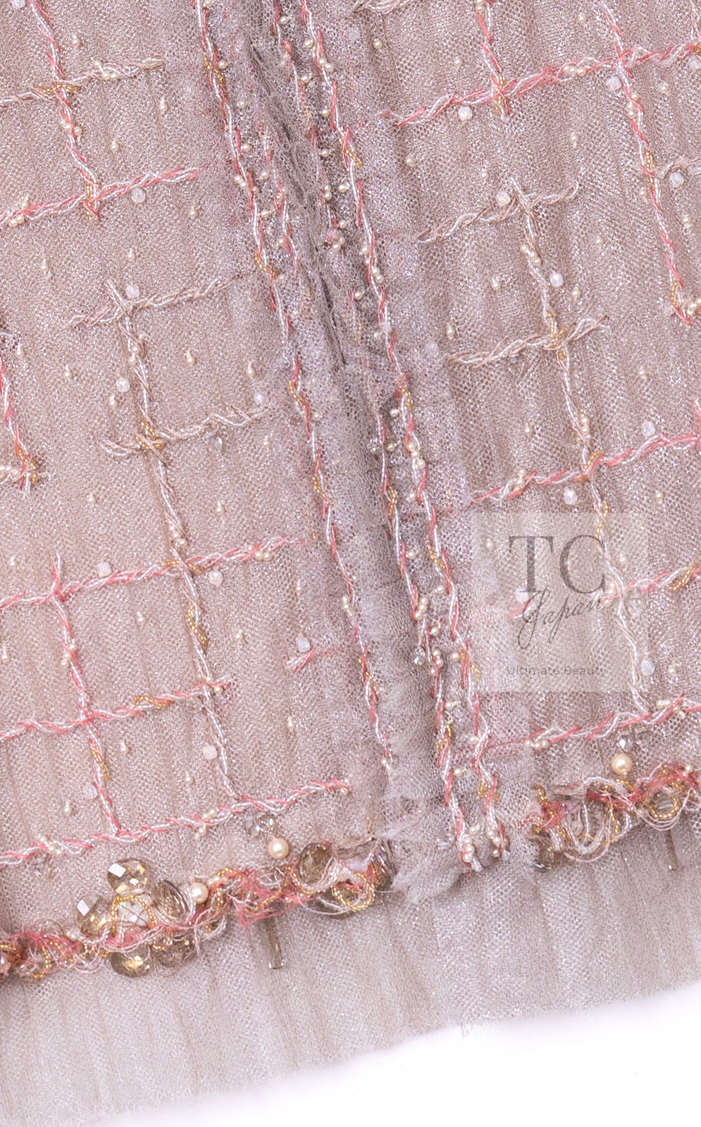 CHANEL 09S Beige Beaded Trim Jacket 38 シャネル ベージュ ビーズ トリミング ジャケット サラ・ジェシカ・パーカー着用 即発