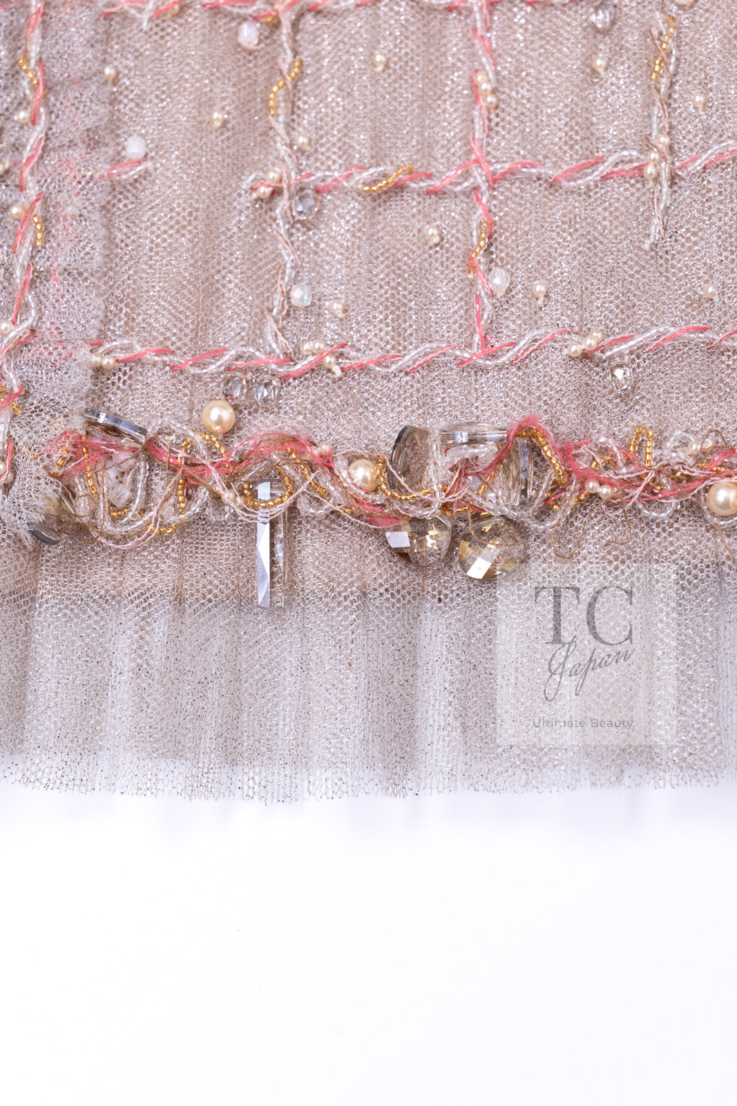 CHANEL 09S Beige Beaded Trim Jacket 38 シャネル ベージュ ビーズ トリミング ジャケット サラ・ジェシカ・パーカー着用 即発